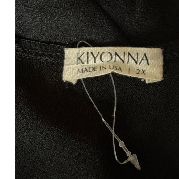 Kiyonna Charisma Faux wrap crepe jumpsuit black size 2X - Picture 6 of 8